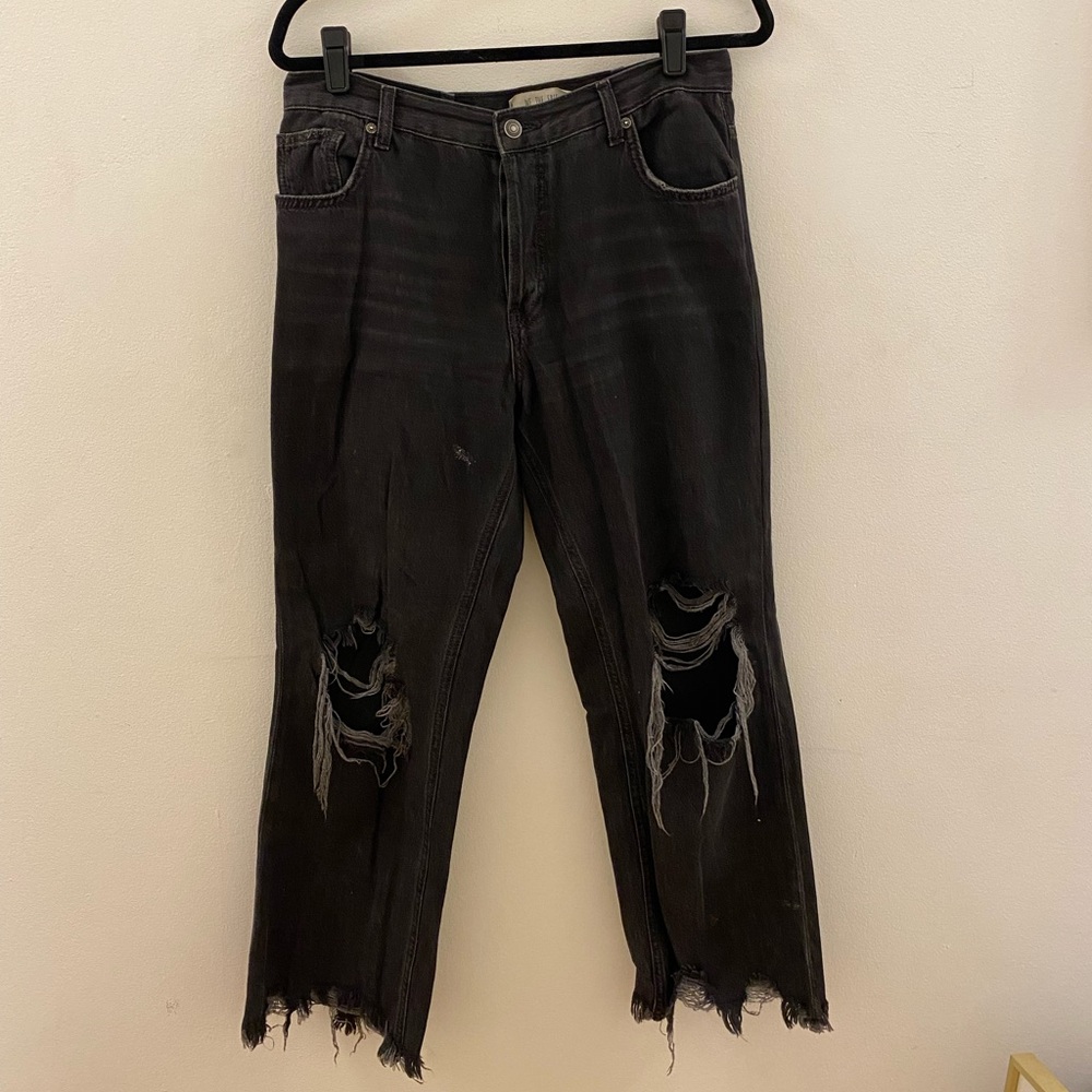Free People Black Ripped Jeans